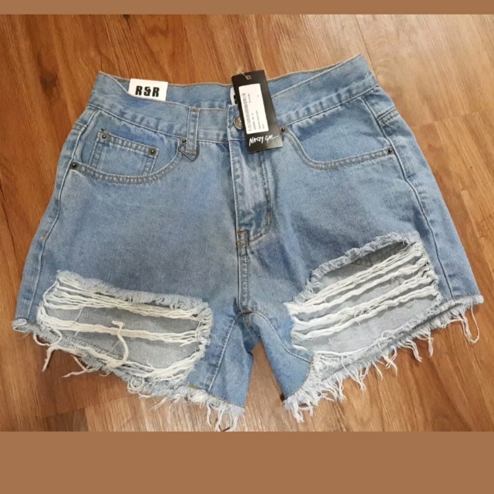 NEW the rockn rev denim distressed shorts 10